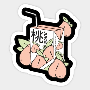 Retro Japan Peach Juice Sticker